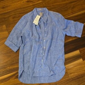 Chico's Light Blue Casual Button Down Shirt